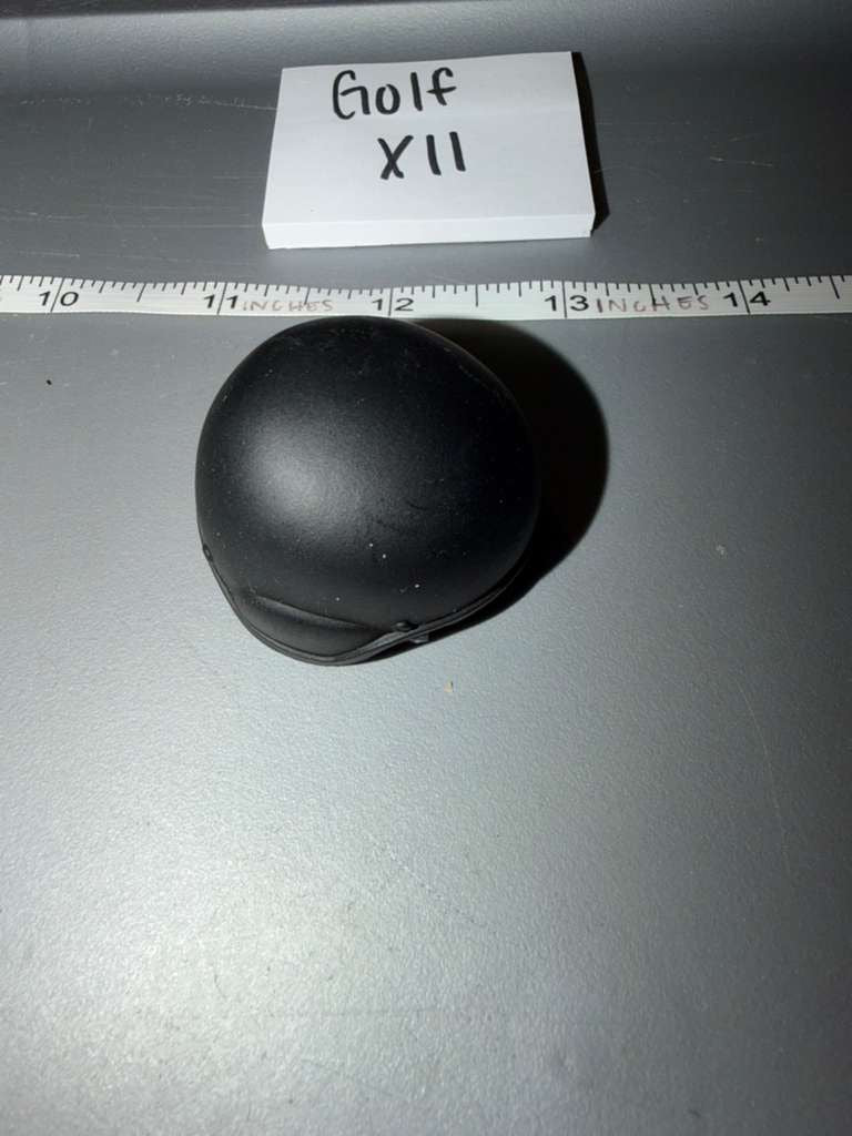 1/6 Scale Modern Police Black Ballistic Helmet - Golf XII