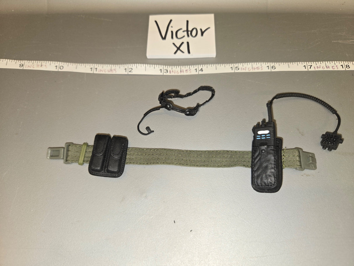 1/6 Scale Modern Era Law Enforcement Belt with Radio Holster and Earpiece Set - Victor XI