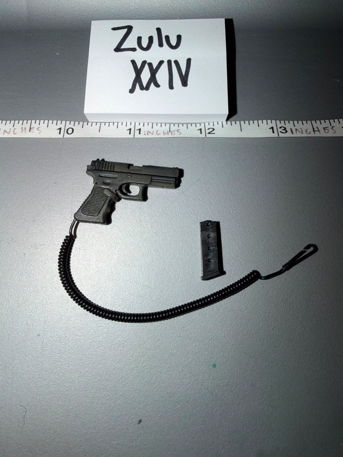 1/6 Scale Modern Era Glock Pistol with Magazine and Retention Lanyard