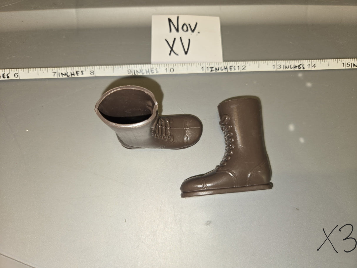1/6 Scale WWII US Tan Lace Up Knee High Boots - Nov. XV