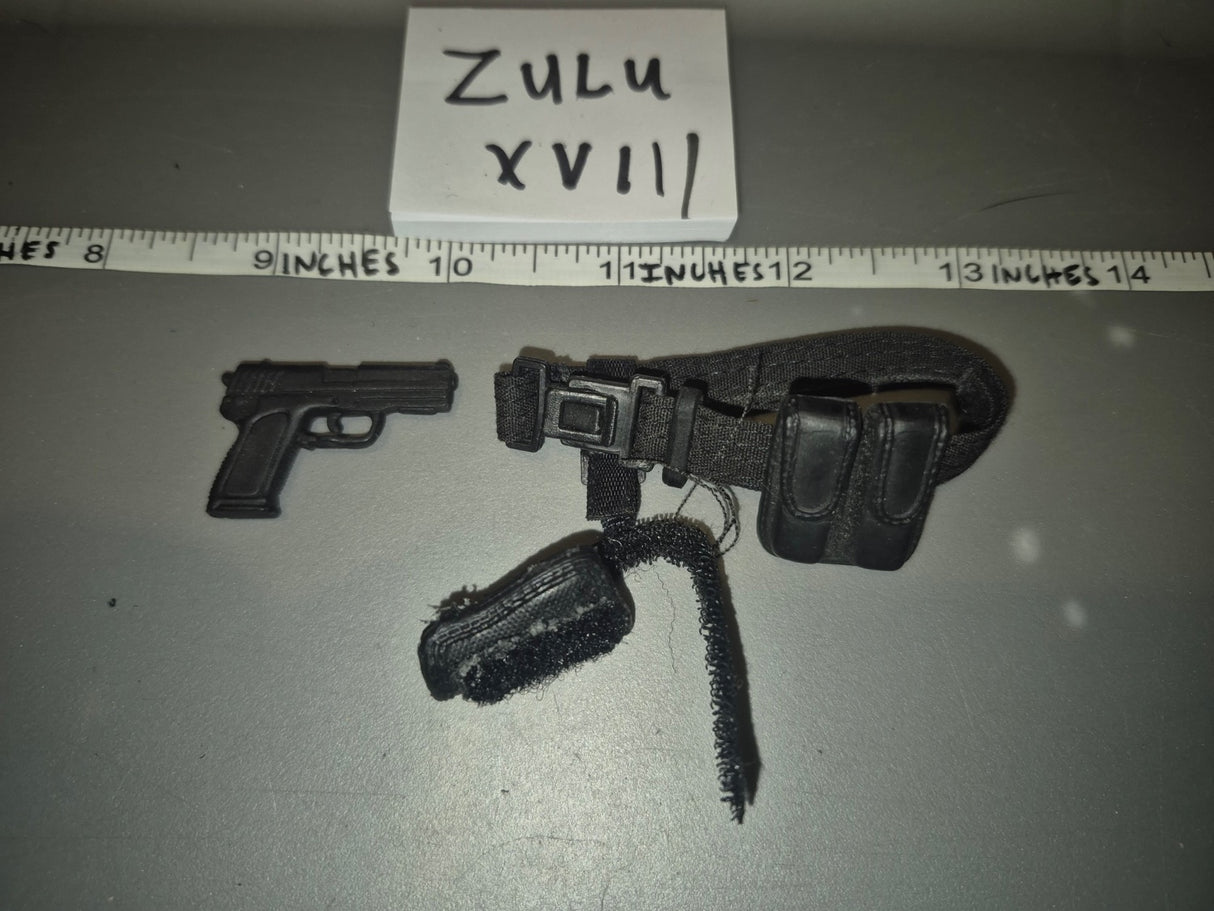 1/6 Scale Modern Era Pistol and Holster Belt Set - Zulu XVII