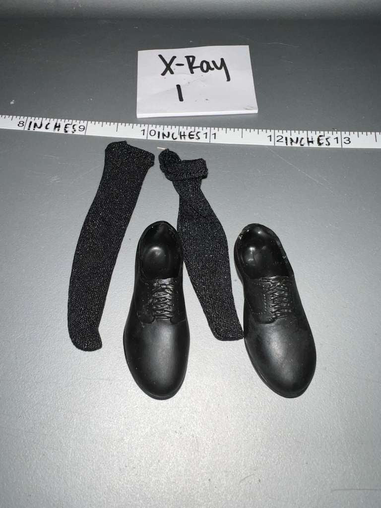 1/6 Scale Modern Black Dress Shoes