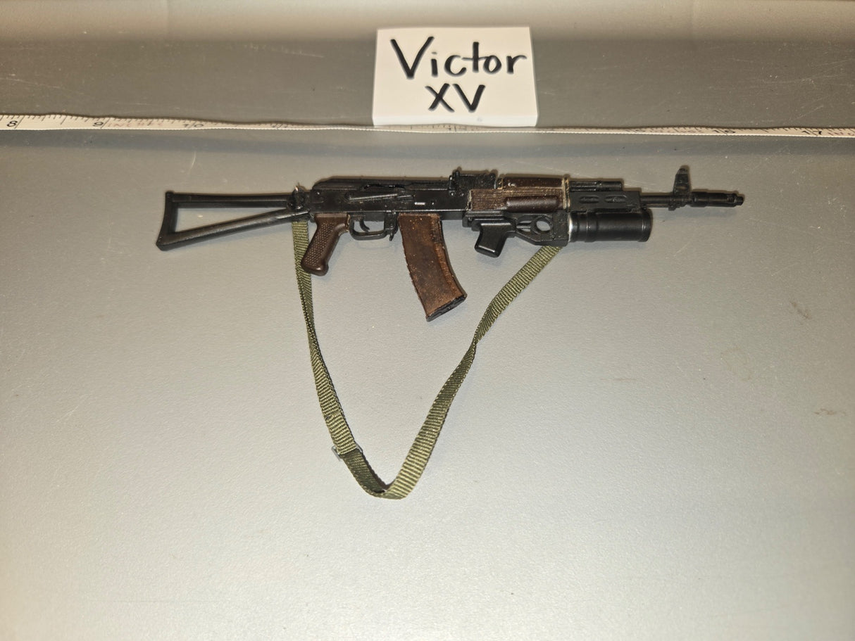 1/6 Scale Modern Era Russian AKS-74U Assault Rifle with Underbarrel Grenade Launcher and Sling - Victor XV