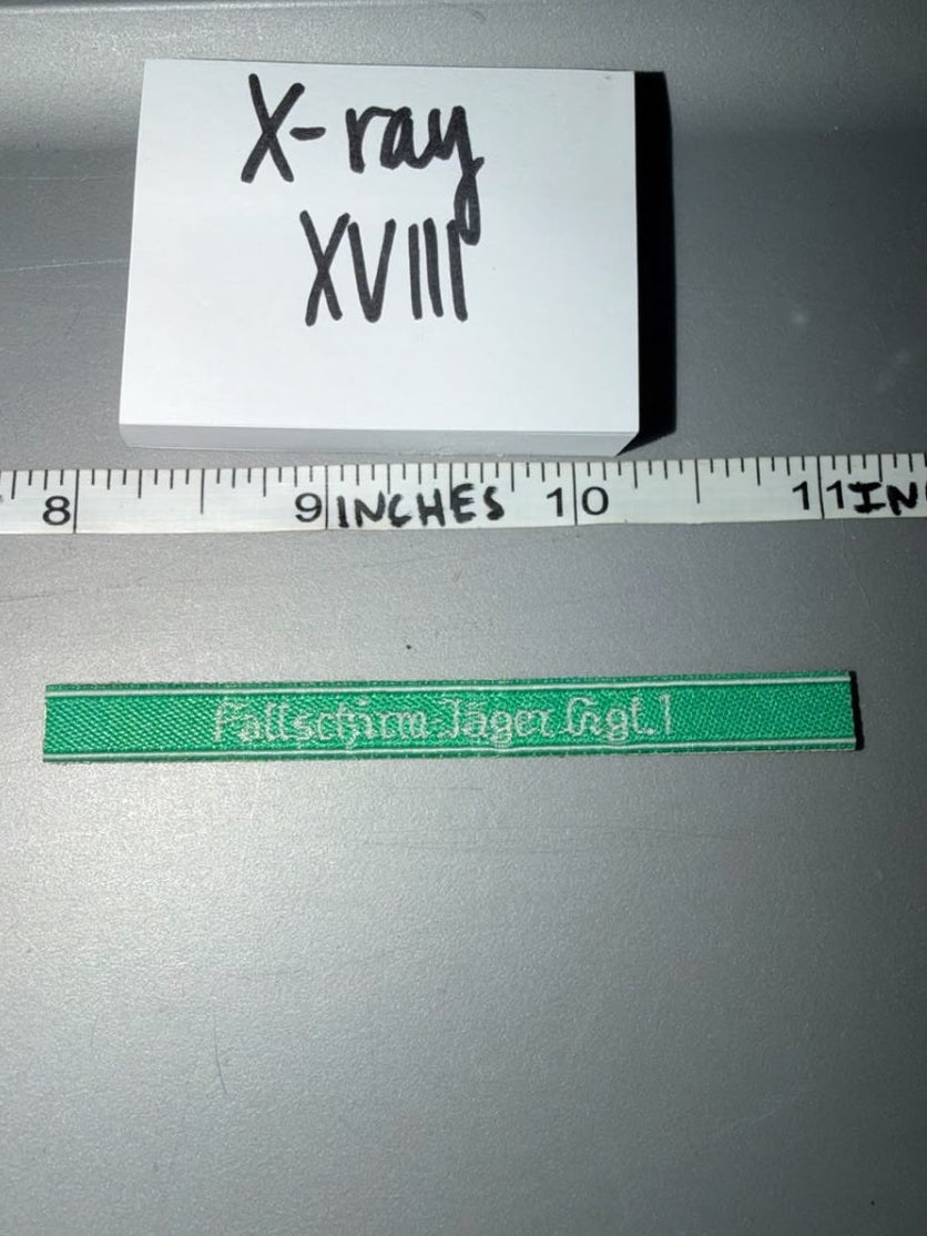 1/6 Scale WWII German Fallschirm-Jäger Rgt.1 Cuff Title - X-ray XVIII