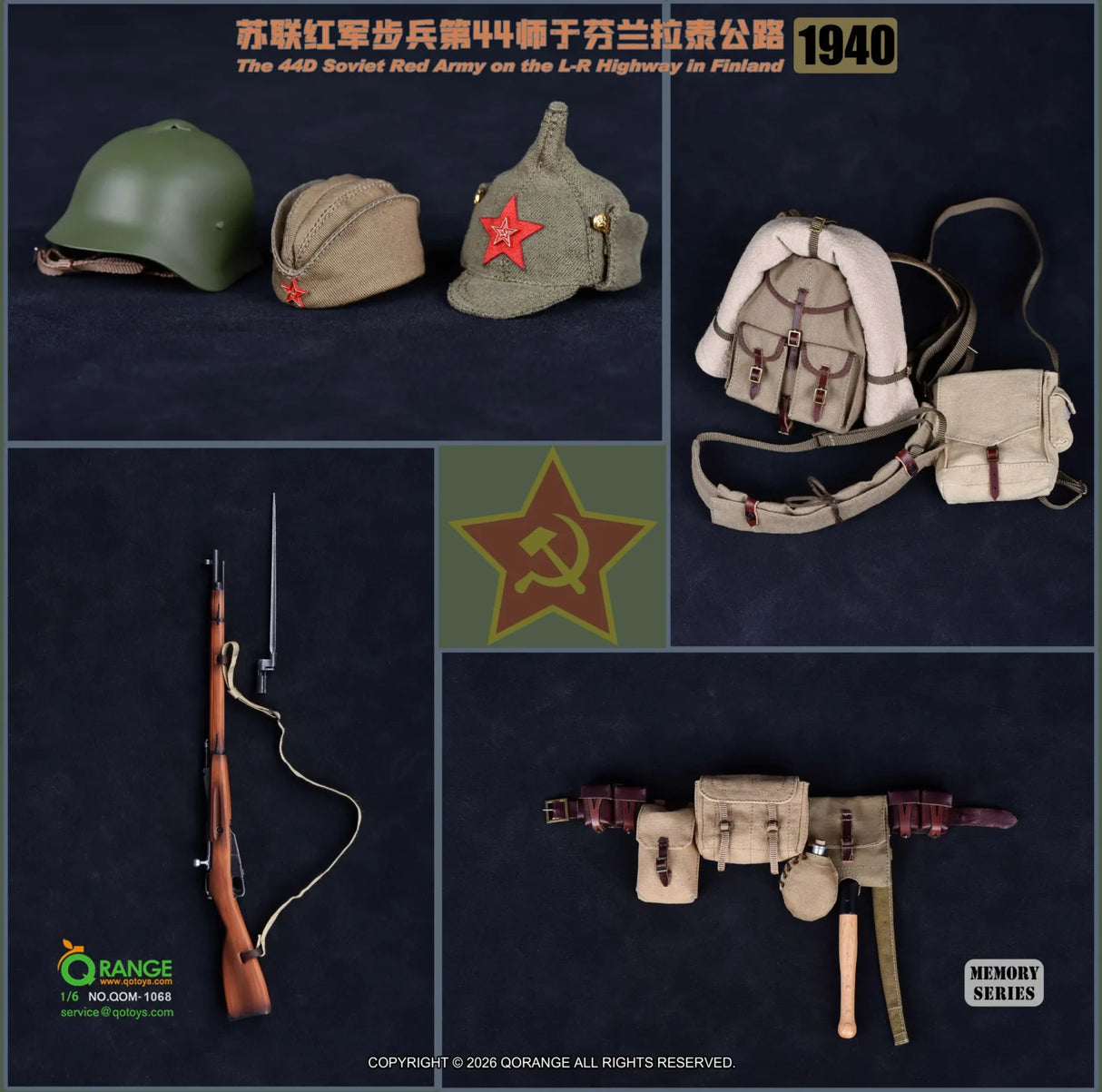 1/6 Scale WWII Russian 44D Soviet Red Army on the L-R Highway in Finland 1940 QOM-1068 - QORange *Preorder*