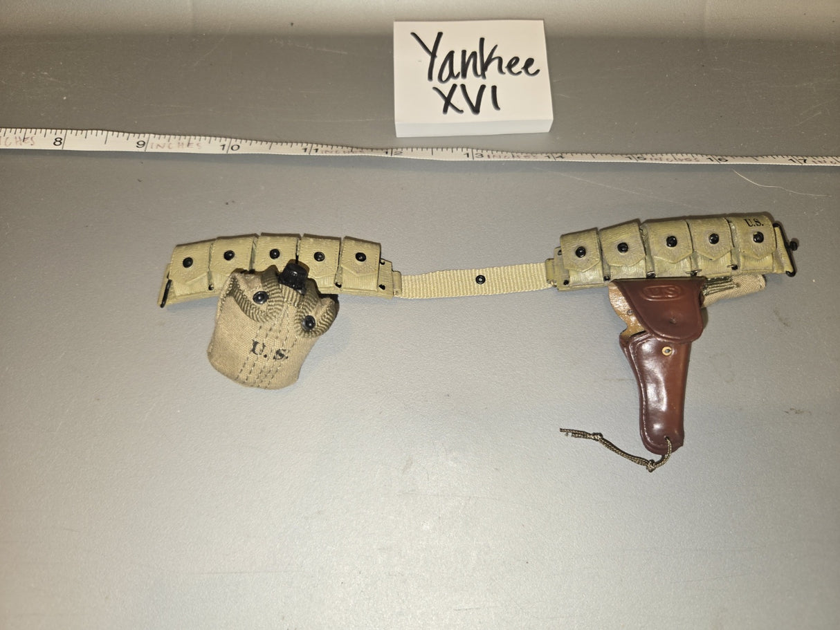 1/6 Scale WWI US Cartridge Belt, Canteen Carrier, and Pistol Holster - Yankee XVI