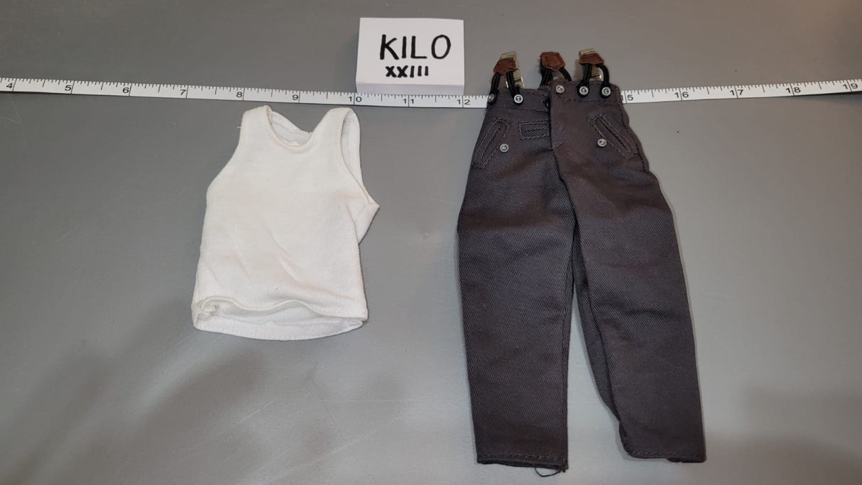 1:6 Scale WWII German Stone Grey Pants and T Shirt