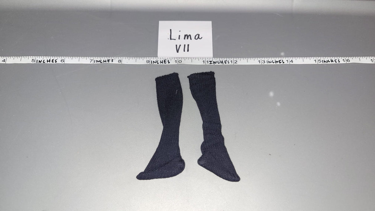 1:6 Scale Napoleonic Era Long Black Socks