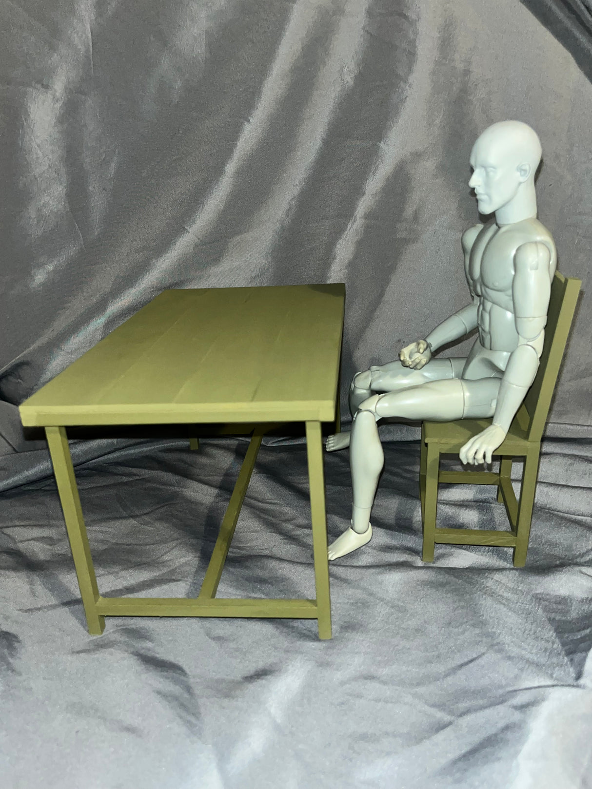 1/6 Scale WWII US Wood Field Desk and Chair