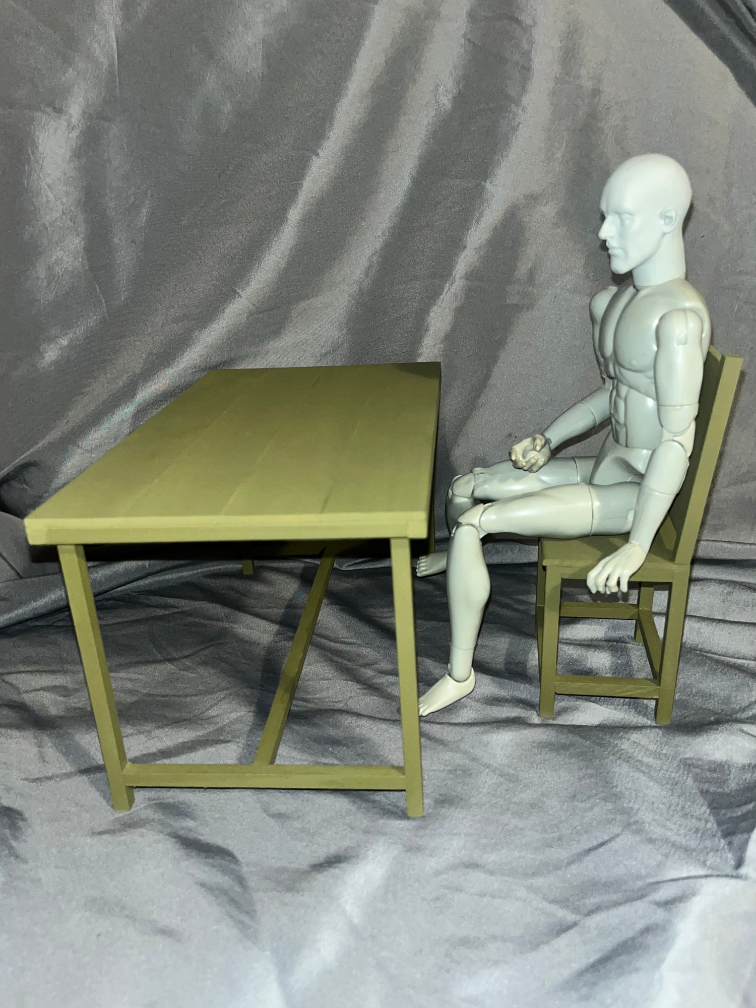 1/6 Scale WWII US Wood Field Desk and Chair