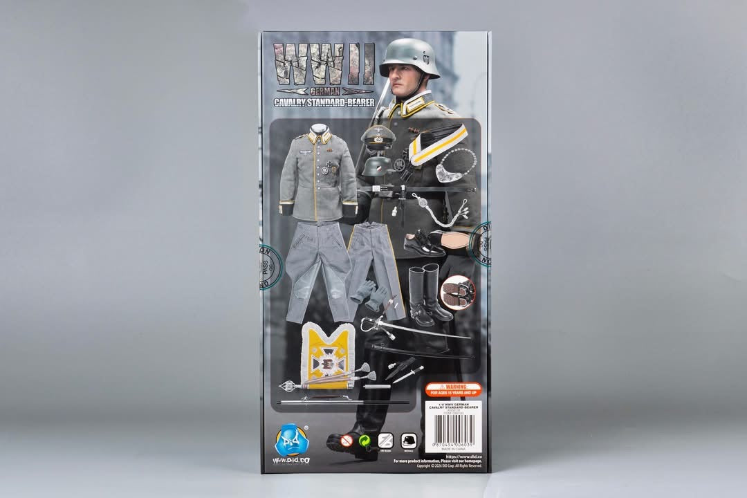 1/6 Scale WWII German Cavalry Standard Bearer Dress Uniform Figure - NIB DID D80193