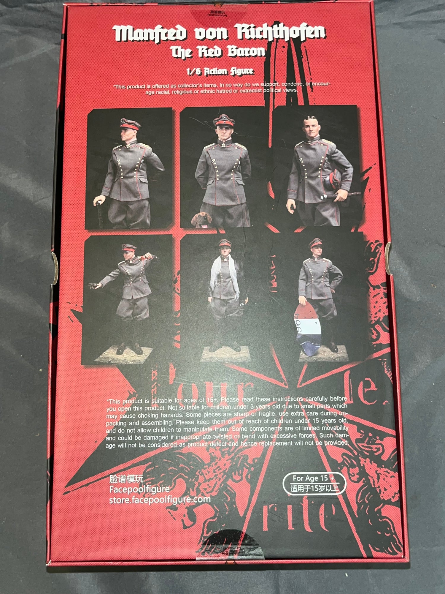 1/6 Scale World War One Manfred von Richtofen The Red Baron - NIB Facepool