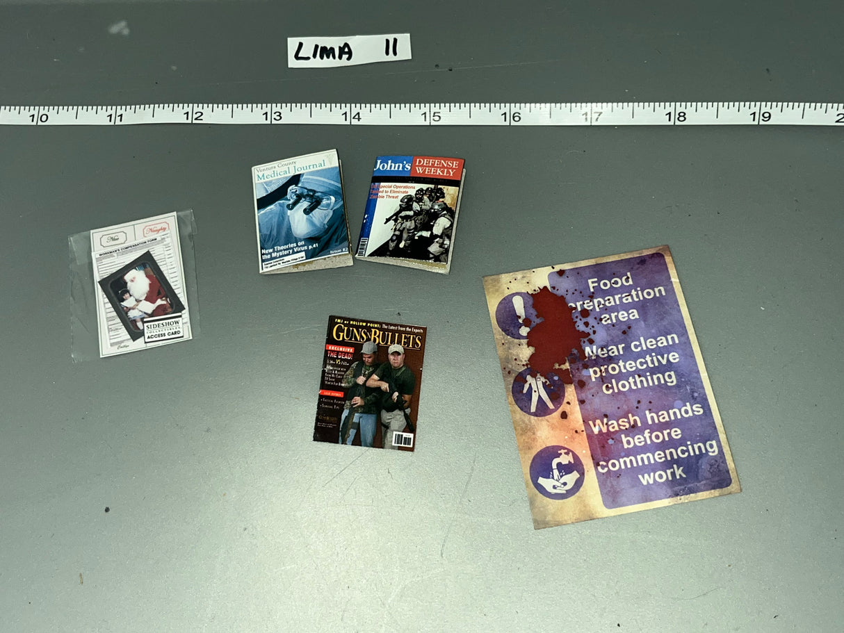 1/6 Scale Modern Era Civilian Magazine Lot - Sideshow Toys Zombie