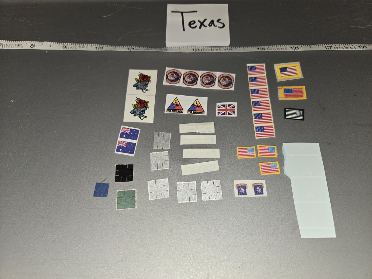 1/6 Scale Modern Era US Military Patches Lot - Texas