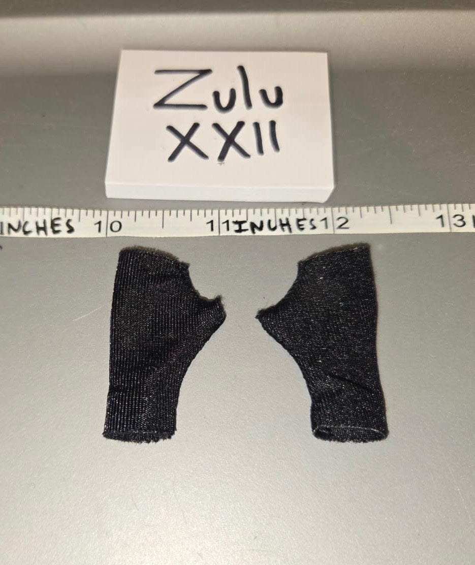1/6 Scale Modern Era Black Fingerless Gloves Set