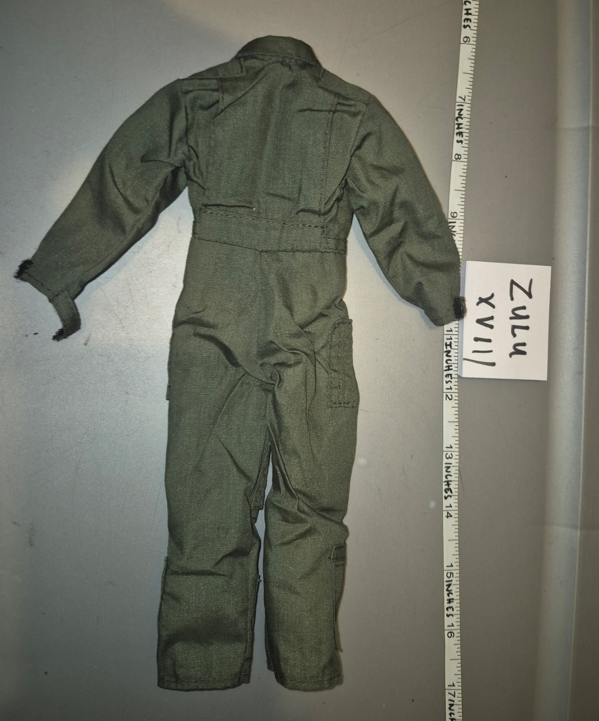 1/6 Scale Modern Era Military Olive Drab Flight Suit - Zulu XVIII Wait, I need to remove fabric/material descriptors. Let me revise: 1/6 Scale Modern Era Military Flight Suit - Zulu XVIII
