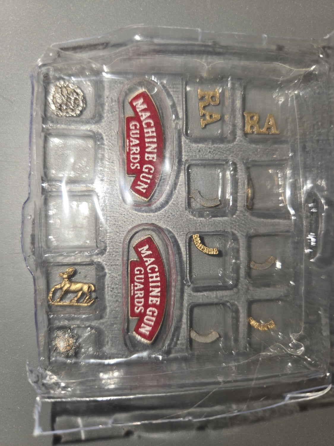 1/6 Scale WWII British Machine Gun Guards and RA Insignia Lot