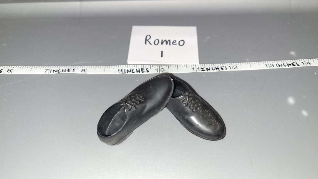 1/6 Scale Modern Black Dress Shoes