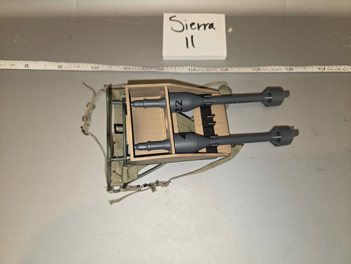 1/6 Scale WWII US M1A1 Bazooka Rocket Launcher Set with Carrying Crate - Sierra II