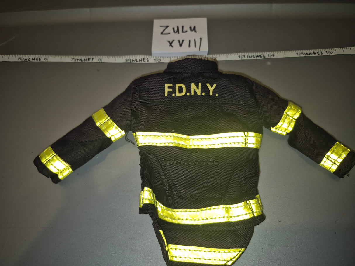 1/6 Scale Modern Era Firefighter Black Turnout Jacket
