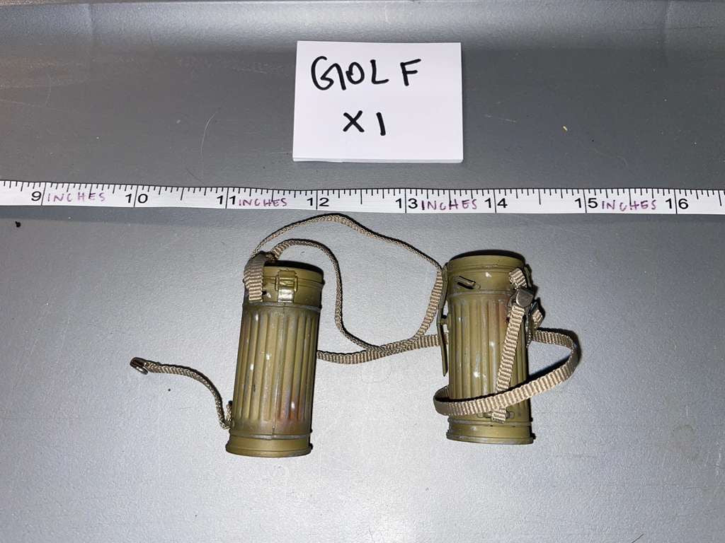 1:6 WWII German Gas Mask Canister Lot - Afrika Korps