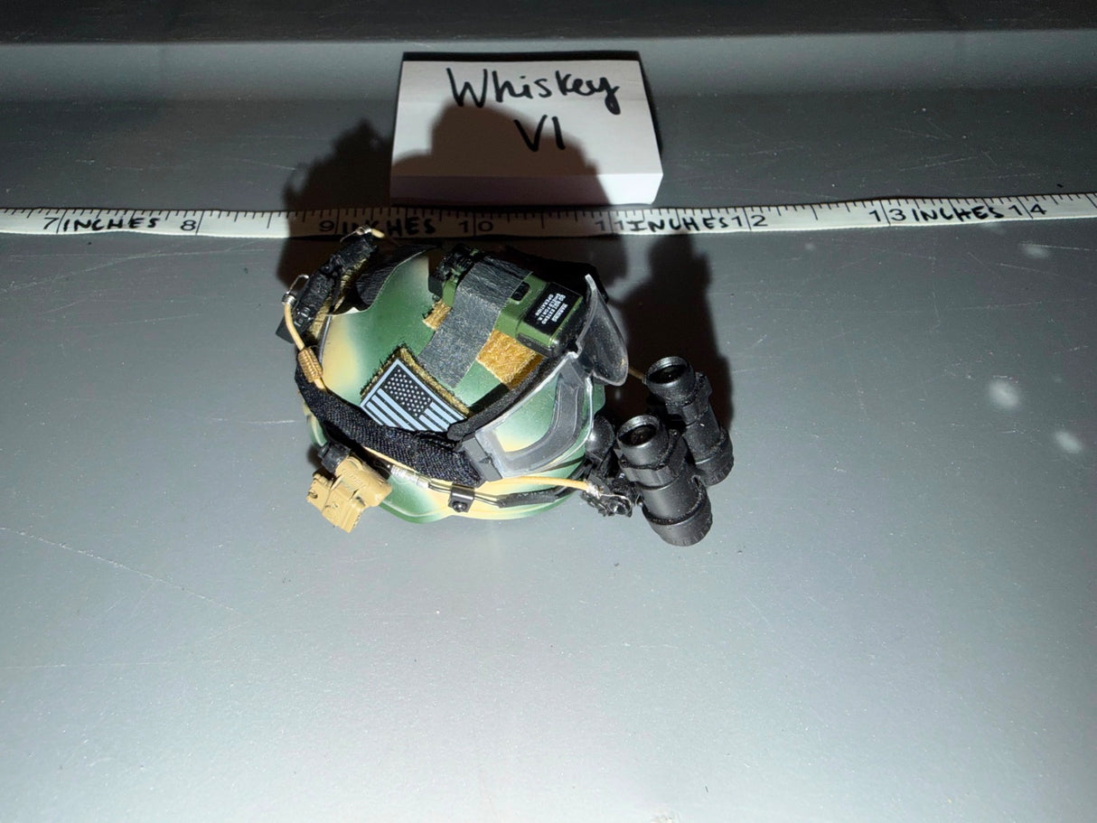 1/6 Scale Modern Era Special Forces Woodland Camo Ballistic Helmet with Night Vision Device - Whiskey VI