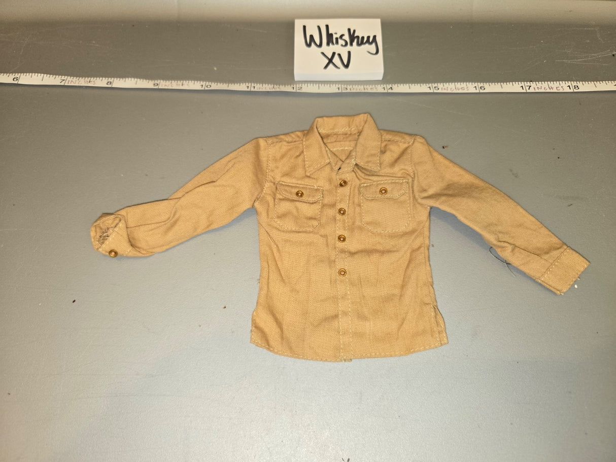 1/6 Scale WWII British Khaki Long Sleeve Field Shirt - Whiskey XV