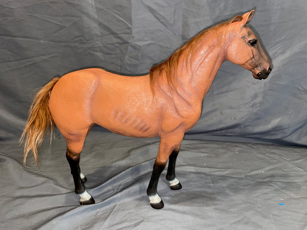 1/6 Scale Western Civil War Light Brown Cavalry Horse - DID