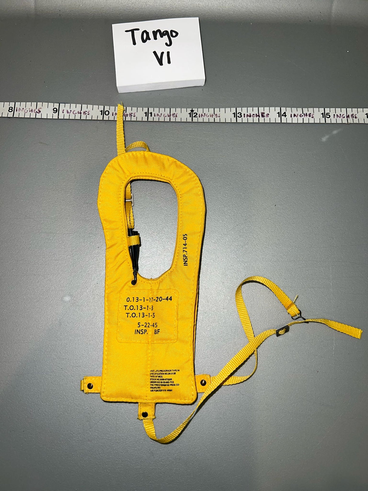 1:6 WWII US Bomber Crew Life Vest  - Aviator / Pilot