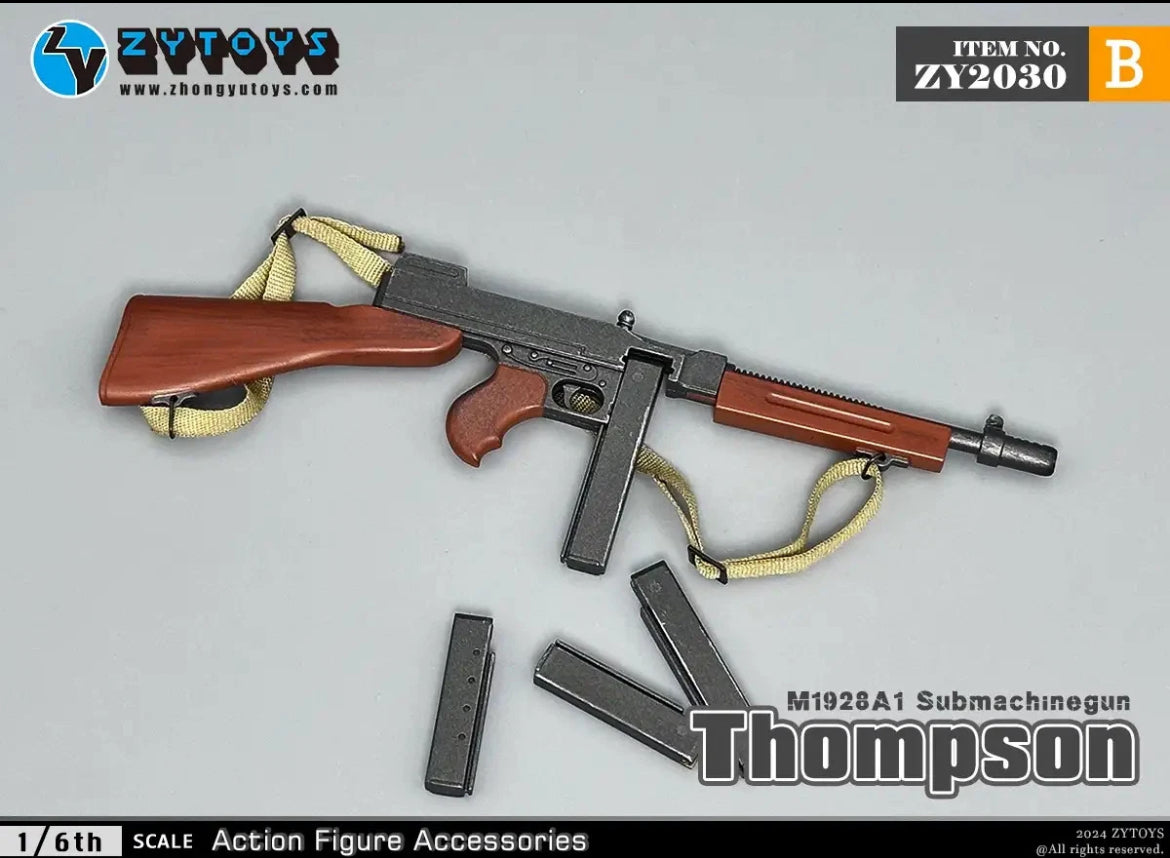 1:6 Scale WWII US M1928A1 Thompson Set - ZY Toys