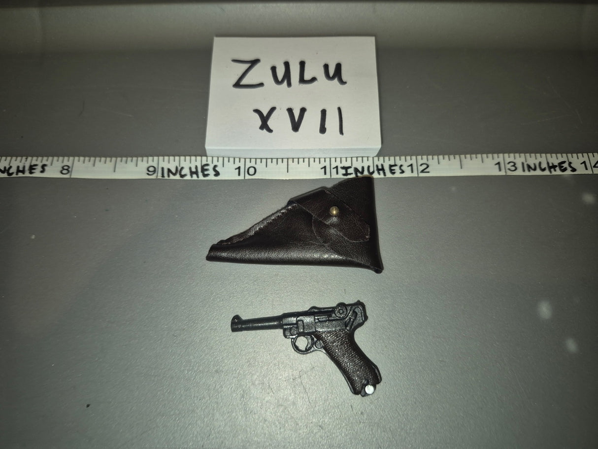 1/6 Scale WWII German Luger P08 Pistol and Holster - Zulu XVII