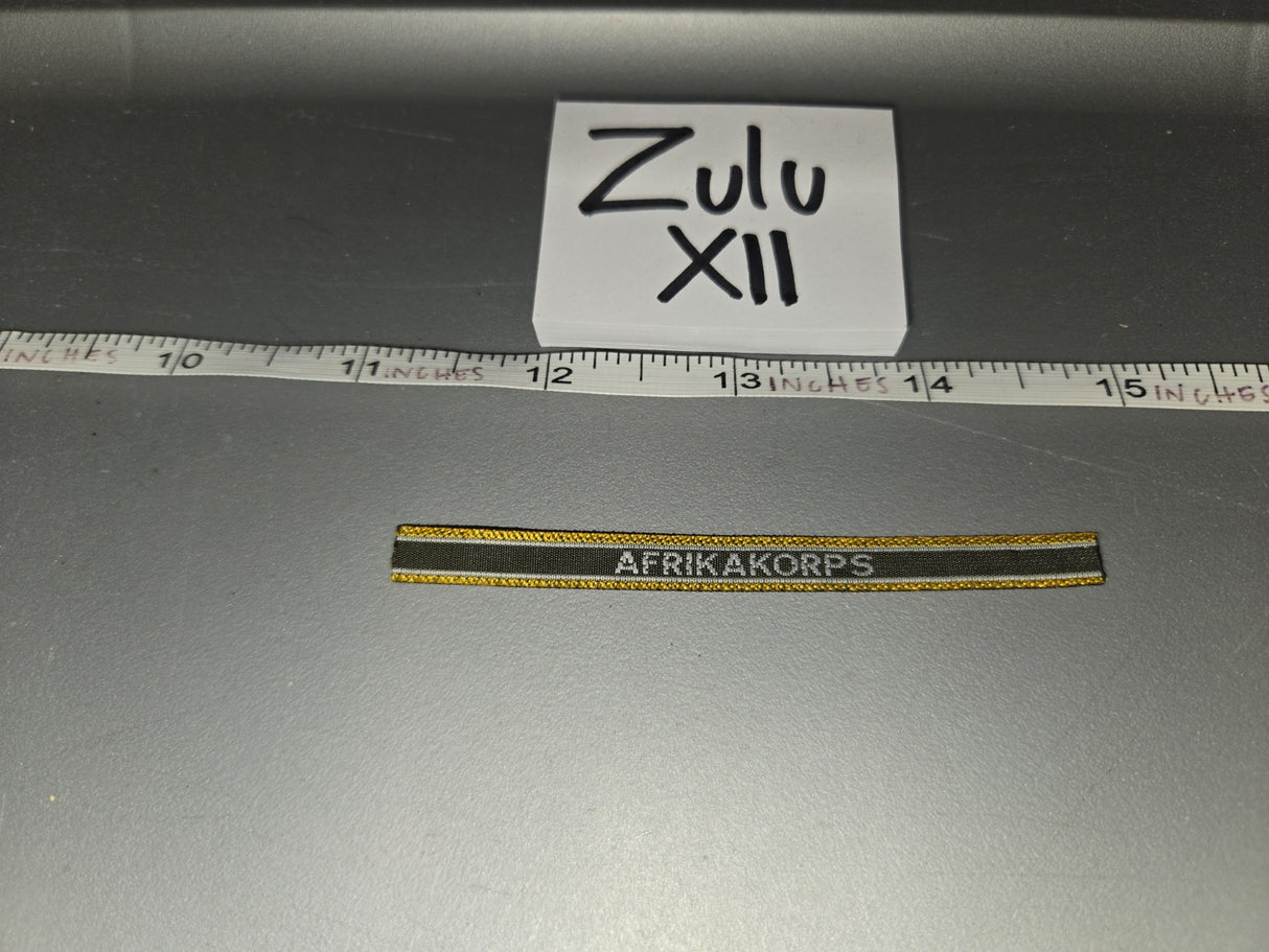 1/6 Scale WWII German Afrika Korps Cuff Title - Zulu XII