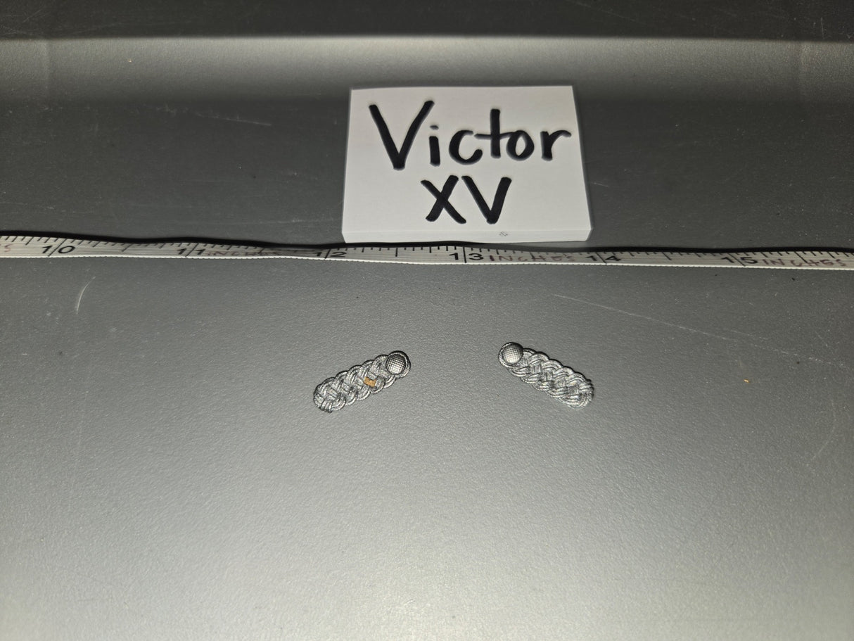 1/6 Scale WWII German Officer Shoulder Board Insignia Pair - Victor XV