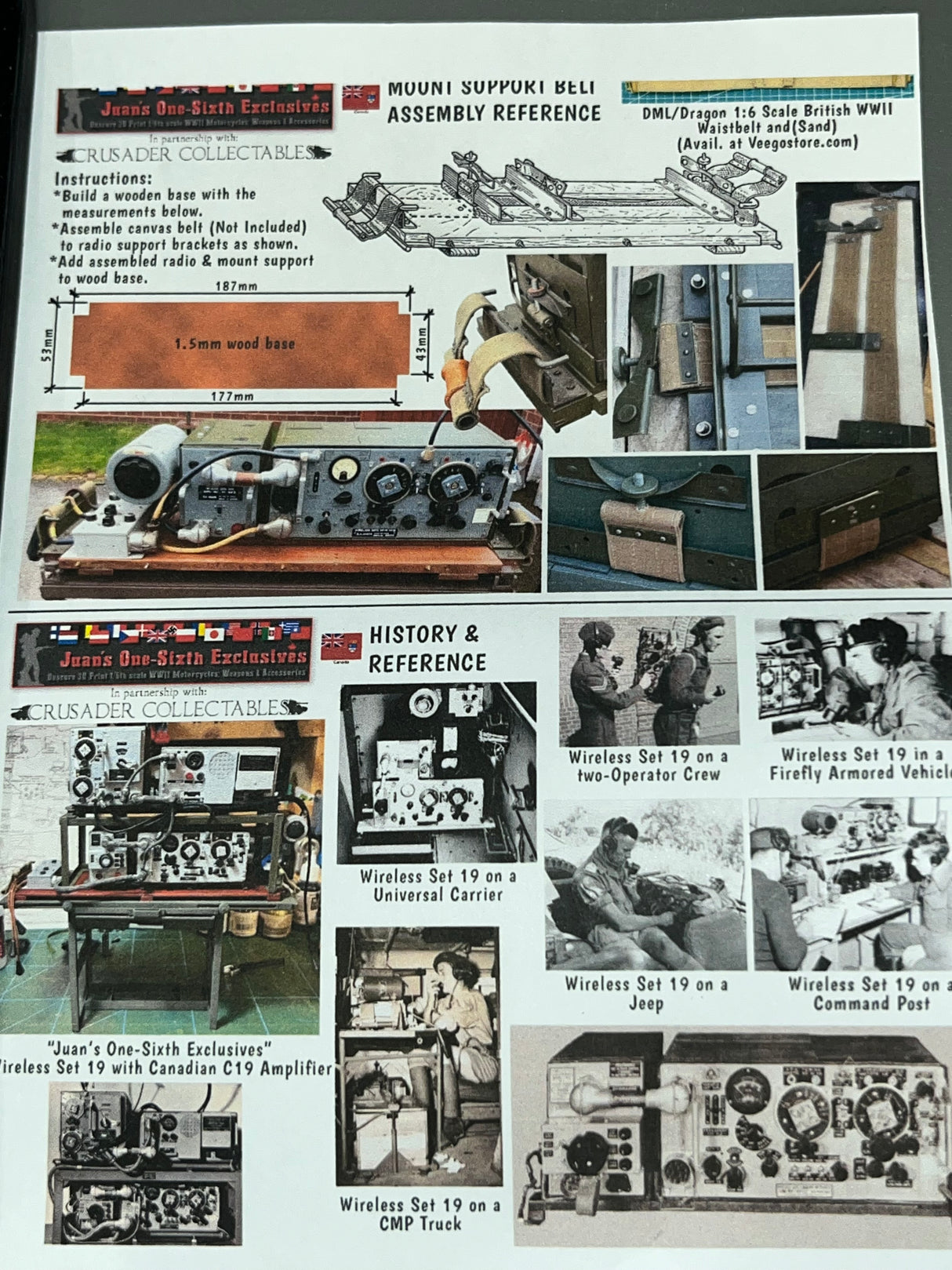 1/6 Scale WWII Canadian Radio WS-19 - Model Kit - Juan’s One Sixth Exlcusives / Crusader Collectibes