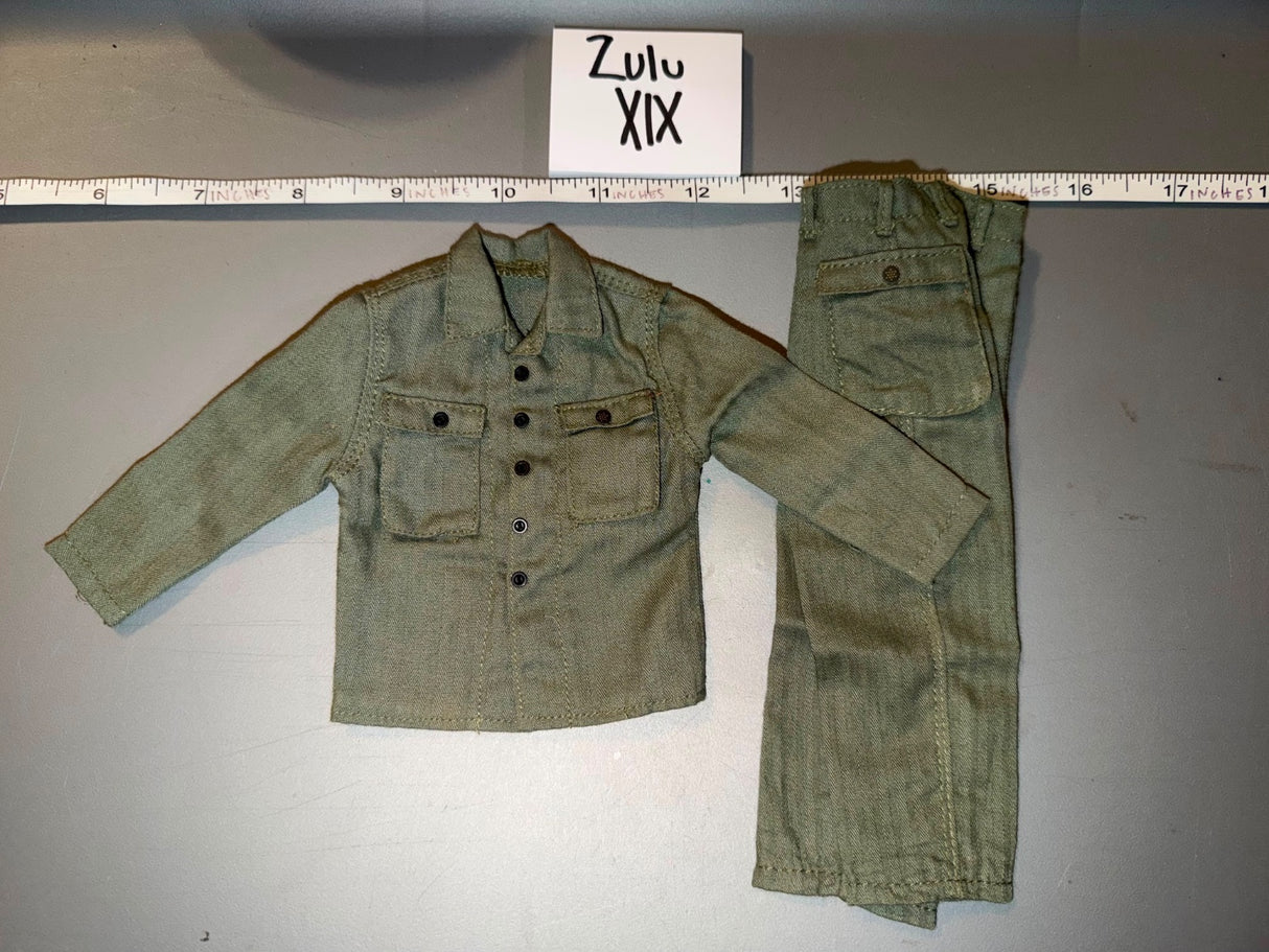 1/6 Scale WWII US HBT Uniform Shirt and Trousers
