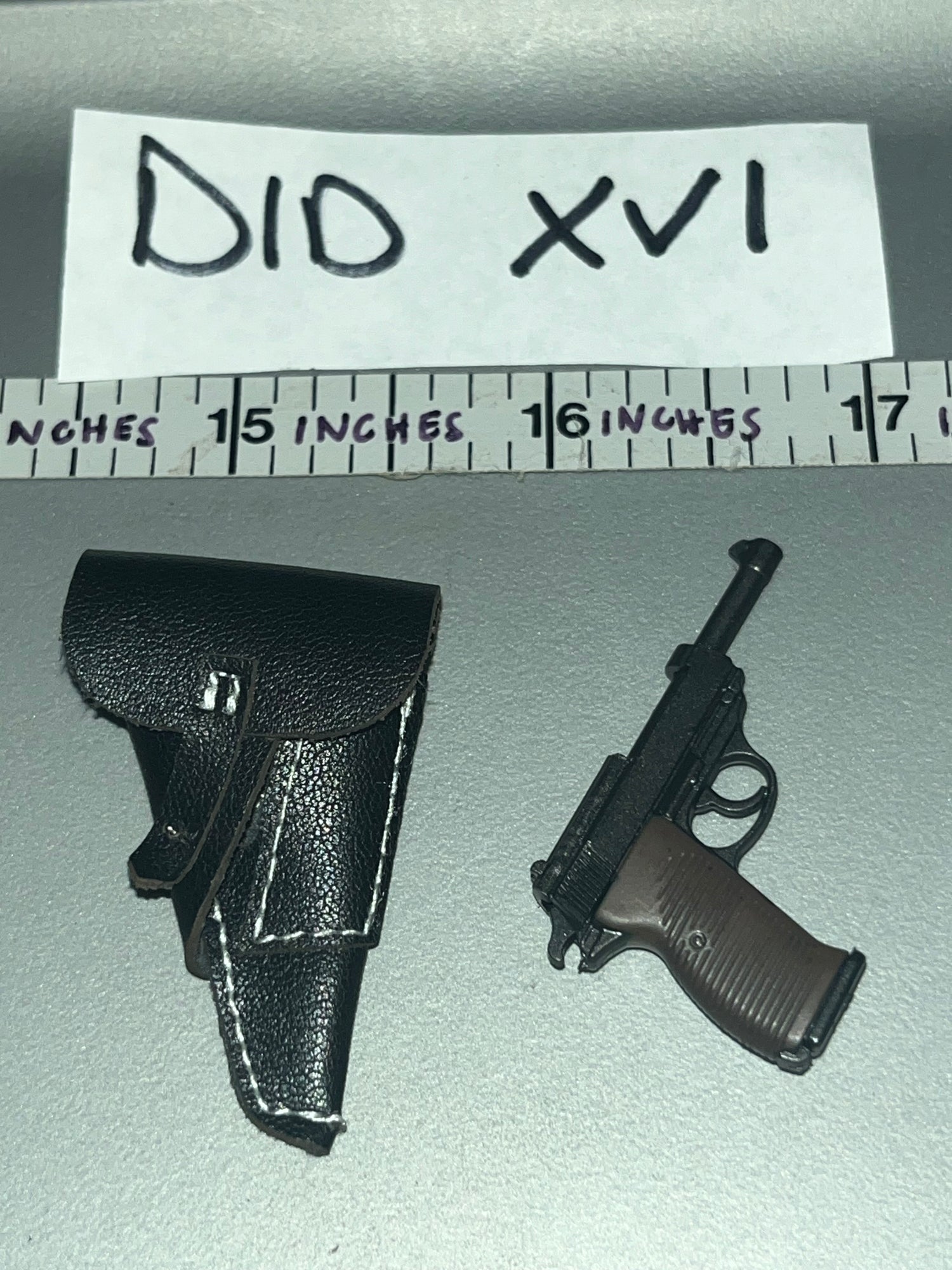 1/6 Scale WWII German Pistol and Leather Holster - DID - Otto Skorzeny