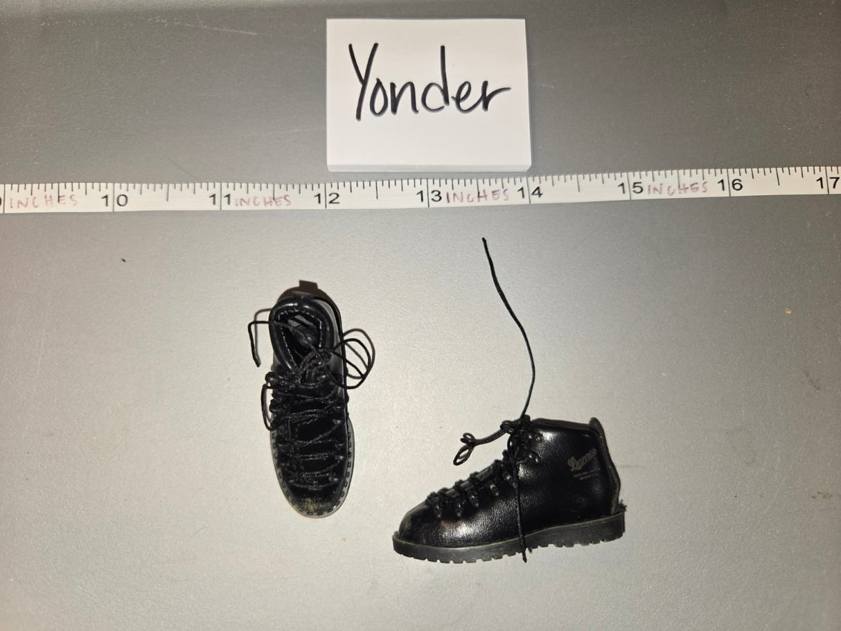 1/6 Scale Modern Era Black Combat Boots - Leather