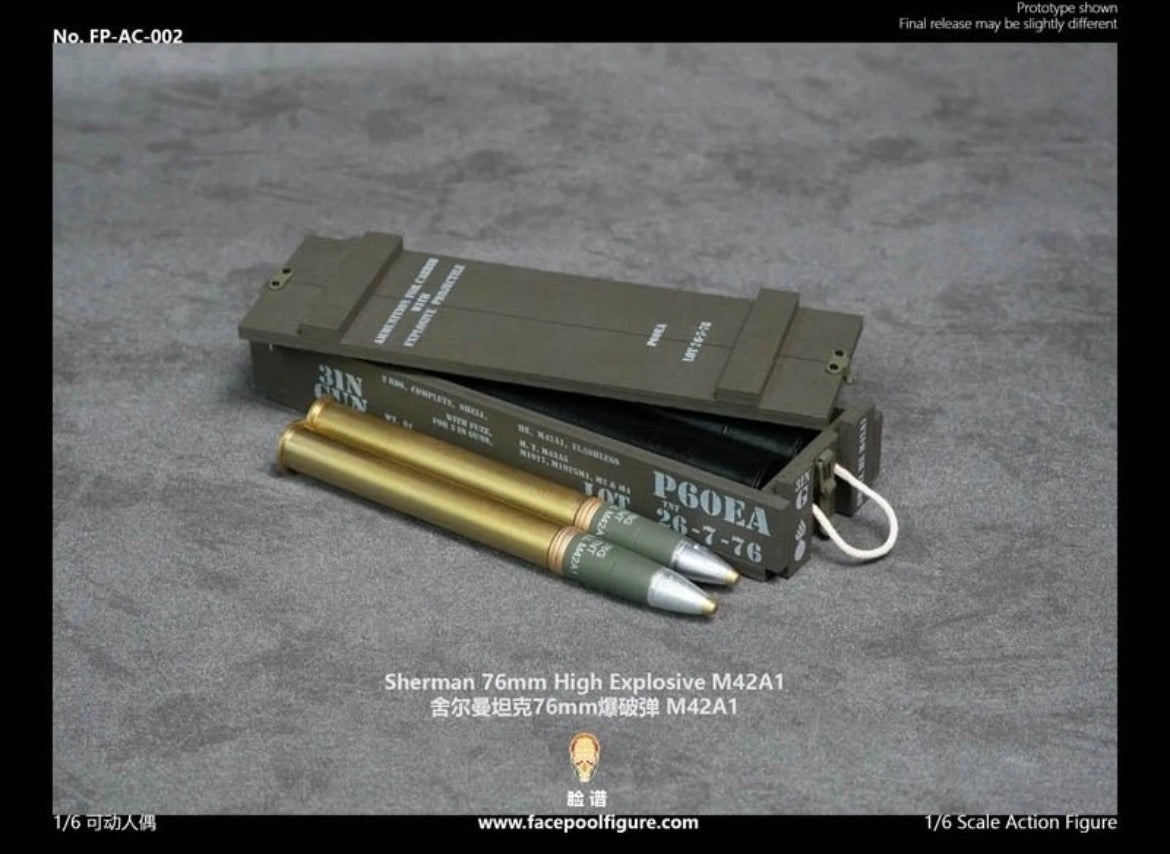 1/6 Scale WWII US Tank Sherman Ammunition Set - NIB Facepool