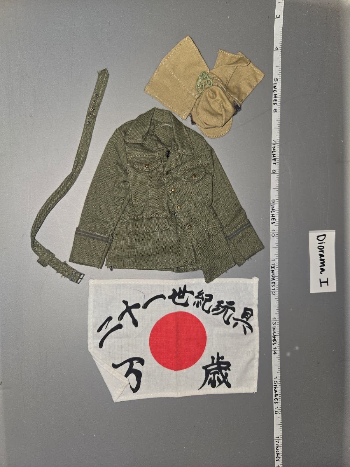 1/6 Scale WWII Japanese Tunic, Cap, and Flag