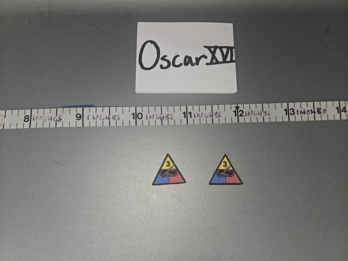 1/6 Scale WWII US Patch lot - 3rd Armored