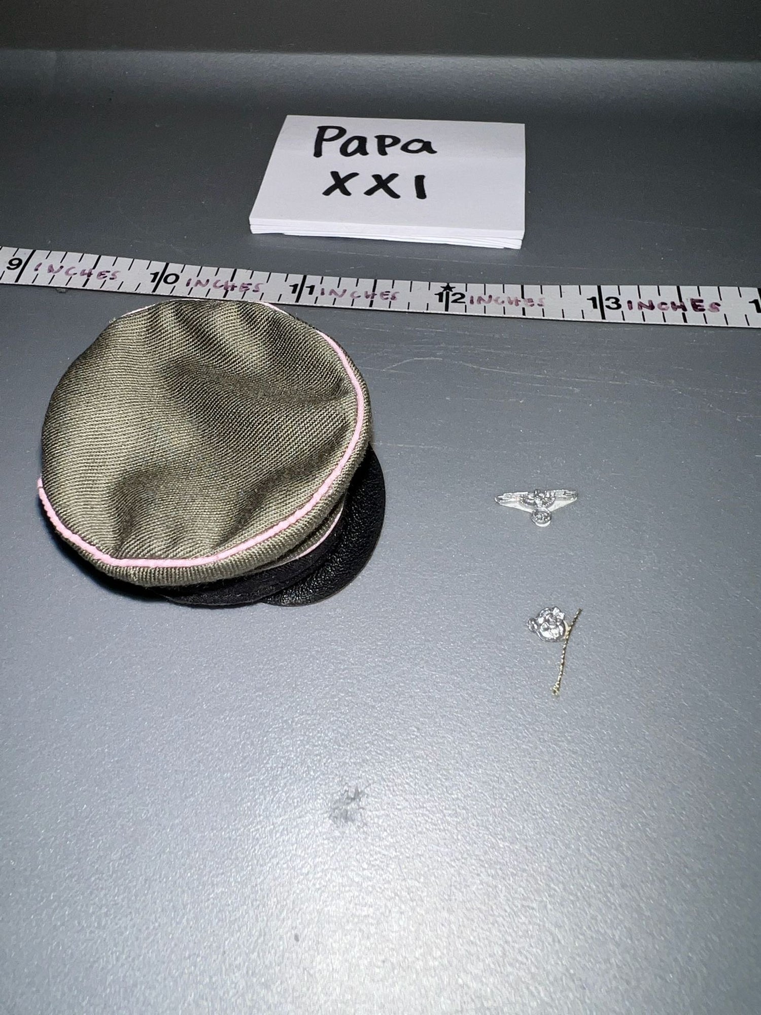 1:6 Scale WWII German Grey Officer Cap - Ujindou Armored GD Crewman