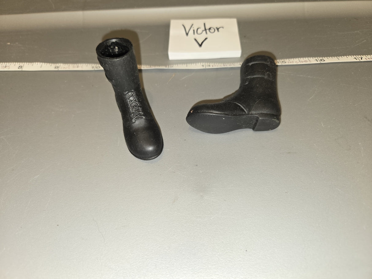 1/6 Scale Modern Era Black Lace-Up Combat Boots - Victor V