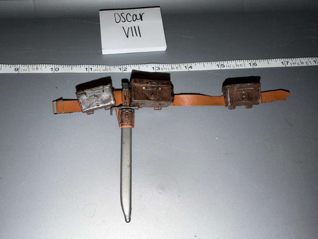1/6 Scale WWII German Kar98k Triple Ammunition Pouch Belt with Bayonet - Oscar VIII