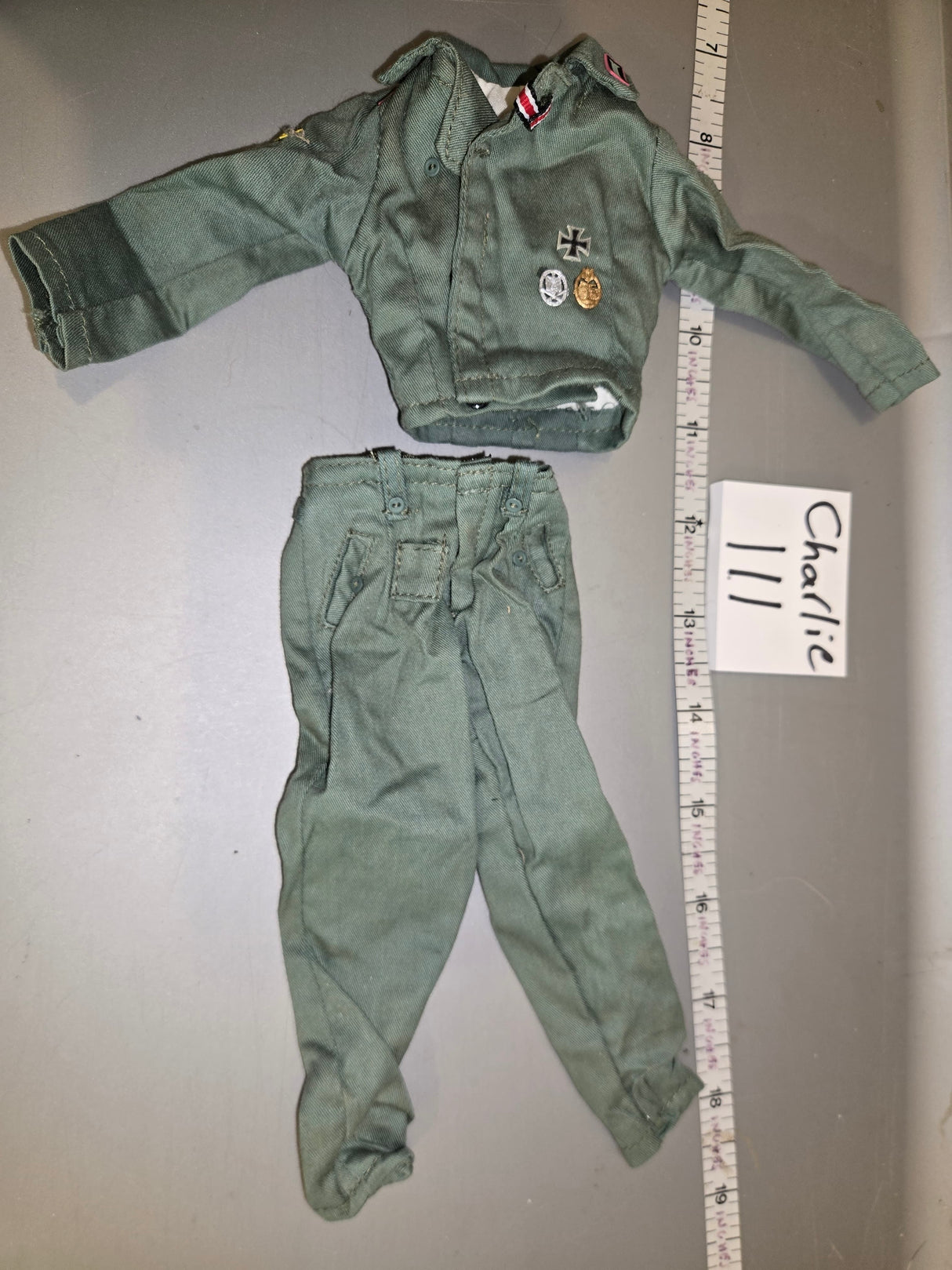 1/6 Scale WWII German Grey Reed Green Tanker Uniform