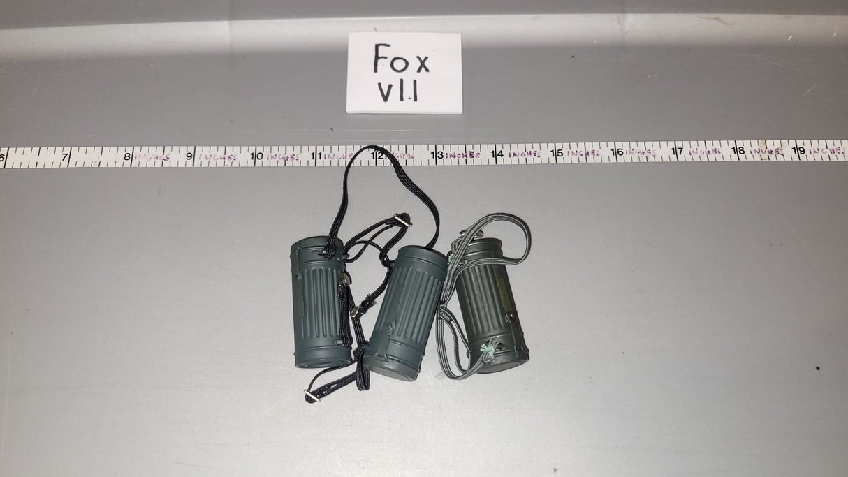 1/6 Scale WWII German Gas Mask Can Lot