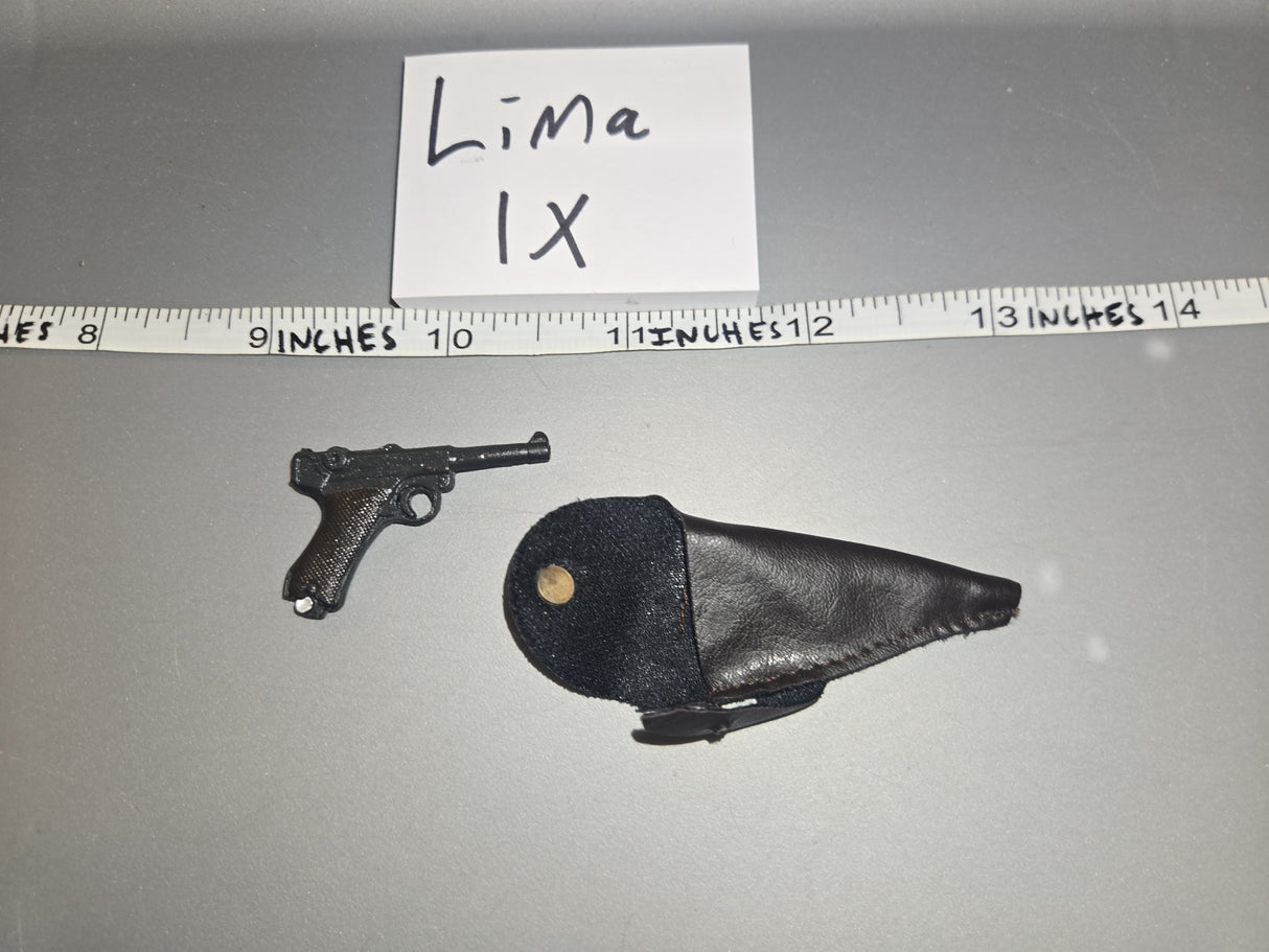 1/6 Scale WWII German Pistol and Holster - Leather