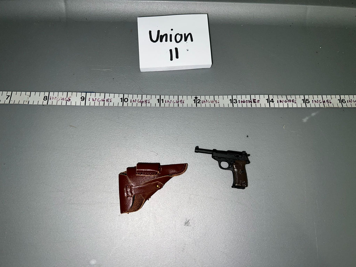 1/6 Scale WWII German Pistol and Leather Holster