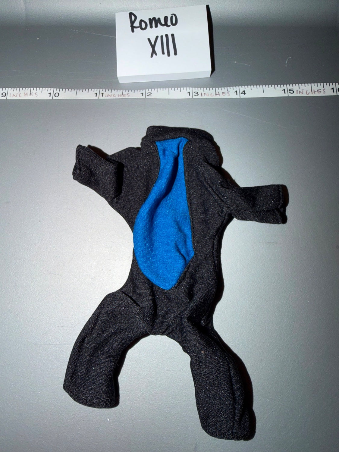 1/6 Scale Modern Era Black Suit Jumpsuit with Blue Tie
