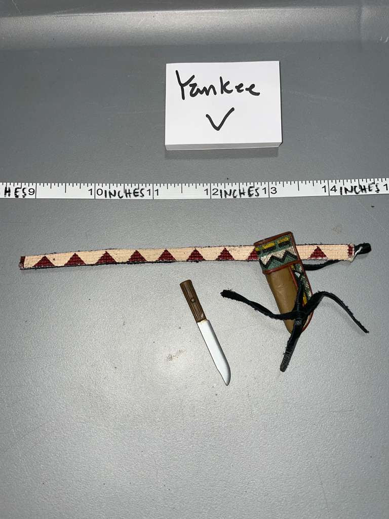 1/6 Scale Western Era Tomahawk Native American Belt and Knife