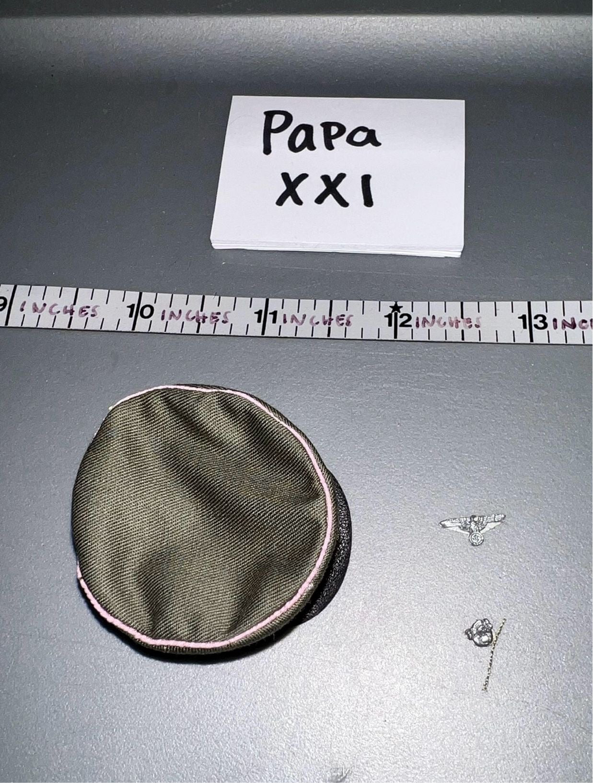 1:6 Scale WWII German Grey Officer Cap - Ujindou Armored GD Crewman